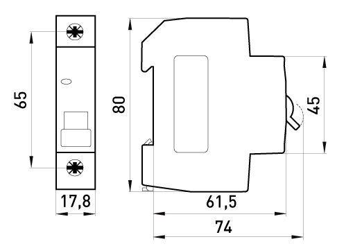 Модульний автоматичний вимикач E.Next e.mcb.stand.45.1.C1 1р 1А C (s002001) - 6