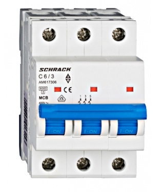 Автоматичний вимикач 6А 3P 6кА, Schrack Technik - 1