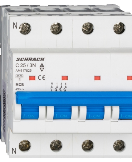 Автоматический выключатель Schrack AM617825 6кА 25А 3P+N х-ка C - 2