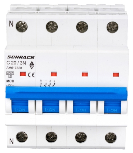 Автоматический выключатель Schrack AM617820 6кА 20А 3P+N х-ка C - 2