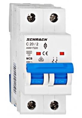 Автомат електричний 20А 2P 6кА, Schrack Technik - 1
