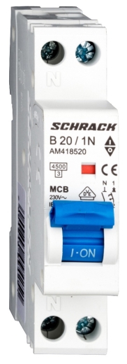 Автоматический выключатель Schrack AM418520 4,5кА 20А 1P+N х-ка B - 1