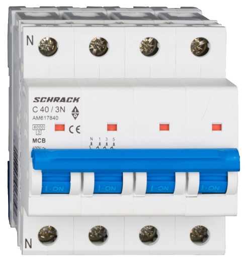 Автоматический выключатель Schrack AM617840 6кА 40А 3P+N х-ка C - 1