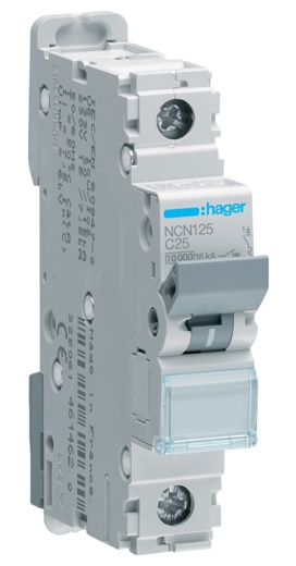 Захисний вимикач NCN125 (1р, С, 25А) Hager - 1