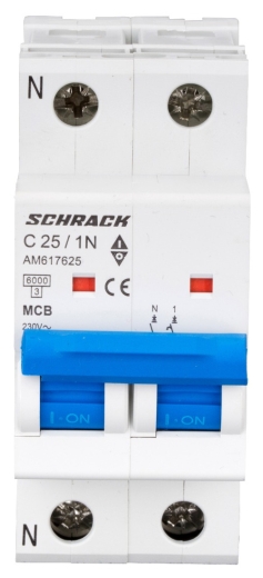 Автоматичний вимикач Schrack AM617625 6кА 25А 1P+N C - 2