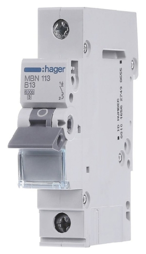 Автоматичний вимикач Hager MBN113 6кА B 13A 1P - 1