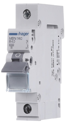 Автоматический выключатель Hager MBN140 6кА B 40A 1P - 1