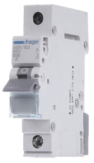 Автоматичний вимикач Hager MBN163 6кА B 63A 1P - 1