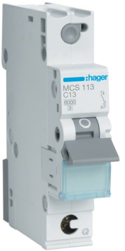 Автоматический выключатель Hager MCS113 QC 6кА C 13A 1P - 1