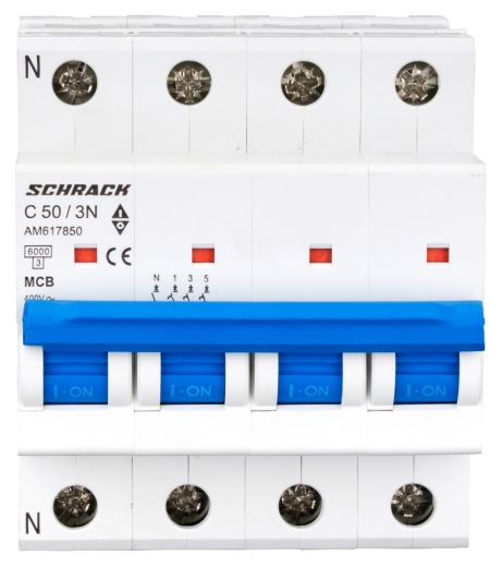 Автоматичний вимикач Schrack AM617850 6кА 50А 3P+N C - 2