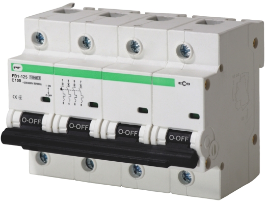 Автоматичний вимикач Promfactor ECO FB1-125 4P C 100A 10кА (FB1C4100) - 1