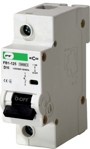 Автоматичний вимикач Promfactor ECO FB1-125 1P D 16A 10кА (FB1D10016) - 1