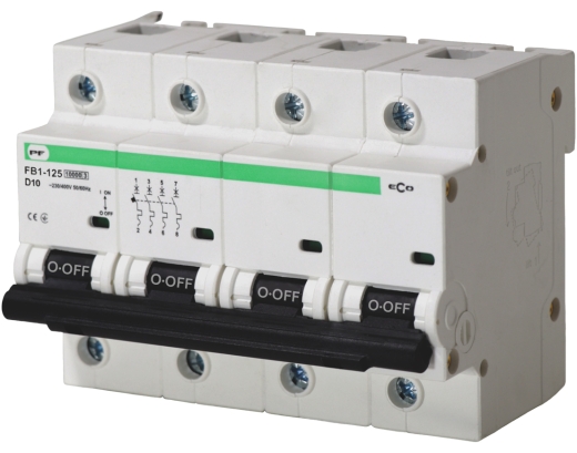Автоматичний вимикач Promfactor ECO FB1-125 4P D 10A 10кА (FB1D40010) - 1