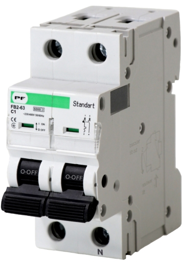 Електро-автомат Promfactor STANDART FB2-63 1P+N C 1A 6кА (FB2CN2001) - 1