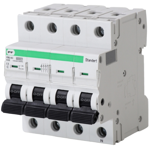 Автоматичний вимикач Promfactor STANDART FB2-63 3P+N C 32A 6кА (FB2CN4032) - 1