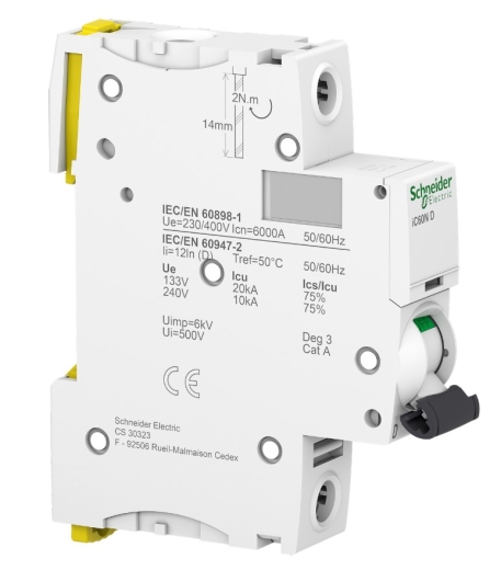 Автоматичний вимикач Schneider Electric iC60N A9F75120 1P 20A D - 3