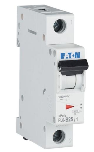 Автоматичний вимикач Eaton PL6-B25/1 6кА 25A - 1