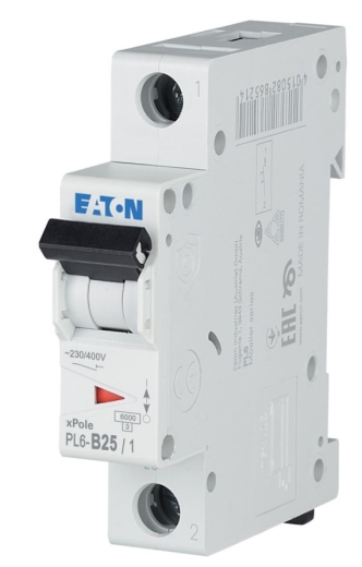 Автоматичний вимикач Eaton PL6-B25/1 6кА 25A - 3