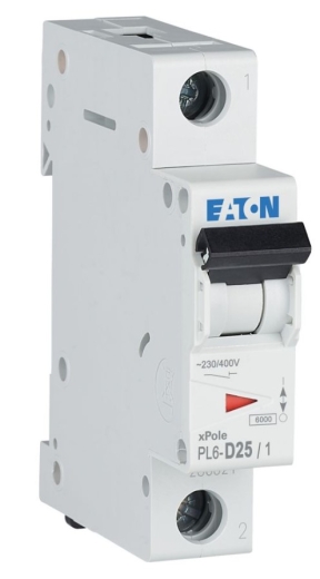 Автоматичний вимикач Eaton PL6-D25/1 6кА 25A - 1