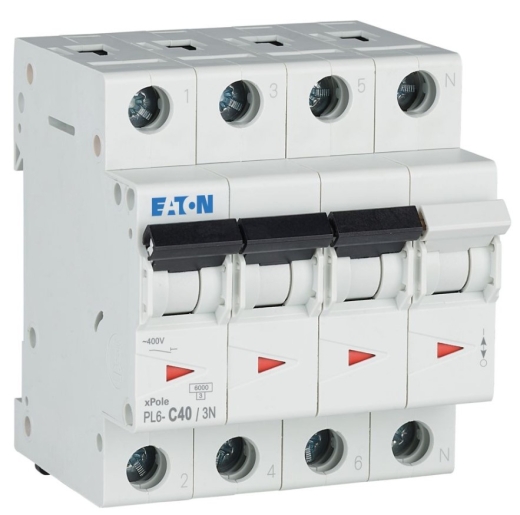Автоматичний вимикач Eaton PL6-C40/3N 6кА 40A - 1
