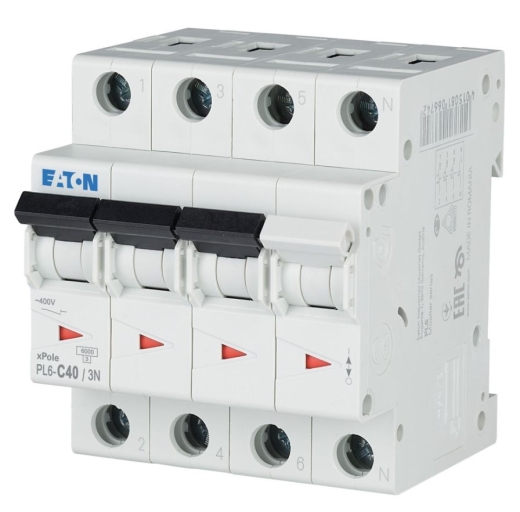 Автоматичний вимикач Eaton PL6-C40/3N 6кА 40A - 3