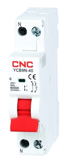 Модульний автоматичний вимикач CNC YCB9N-40 1Р+N 6kA C 16А (Б00044004) - 1