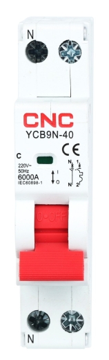 Модульний автоматичний вимикач CNC YCB9N-40 1Р+N 6kA C 20А (Б00044005) - 3