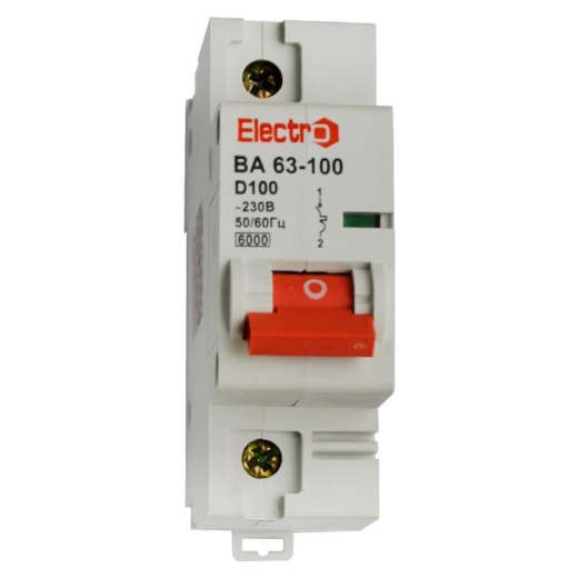 Автоматический выключатель ElectrO 60VA100D1080 ВА63-100 1P 80А 6кА D - 1