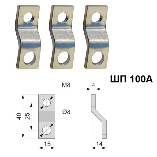 Переходная шина ElectrO SHP400 ШП 400A луженая медь 3шт - 11