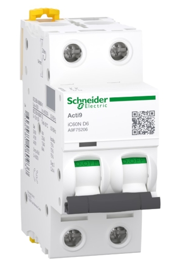 Автоматичний вимикач Schneider Electric iC60N A9F75206 2P 6A D - 1