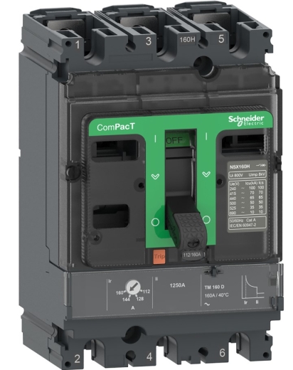 Автоматический выключатель Schneider Electric C10F3TM100 COMPACT NSX100F 36kA 3P3D 100A с расцепителем TMD AC - 1