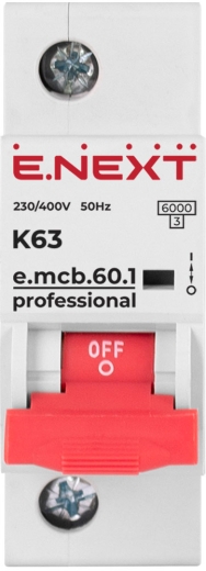 Модульний автоматичний вимикач E.Next e.mcb.pro.60.1.K 1р 63А K (p0430001) - 4