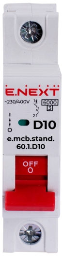 Модульный автоматический выключатель E.Next e.mcb.stand.60.1.D10 1P 10А D 6кА - 2