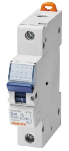 Автоматический выключатель GEWISS MT100 1P D 10А, 10кA (GW92706) - 1