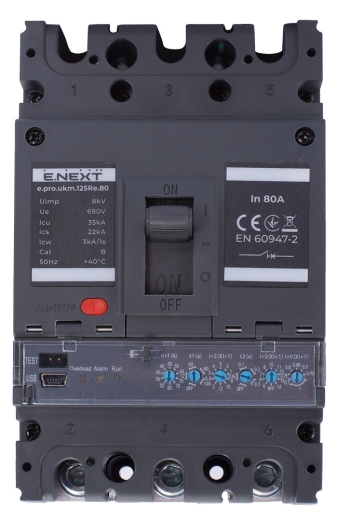 Автоматичний вимикач E.Next e.pro.ukm.125Re.80 3P 80А (p087002) - 2
