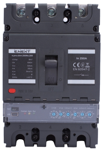 Автоматичний вимикач E.Next e.pro.ukm.250Re.250 3P 250А (p087008) - 2