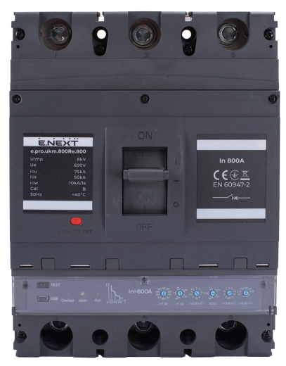 Автоматичний вимикач E.Next e.pro.ukm.800Re.800 3P 800А (p087013) - 2