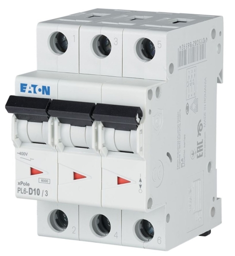 Автоматичний вимикач Eaton Moeller PL6-D10/3 - 1