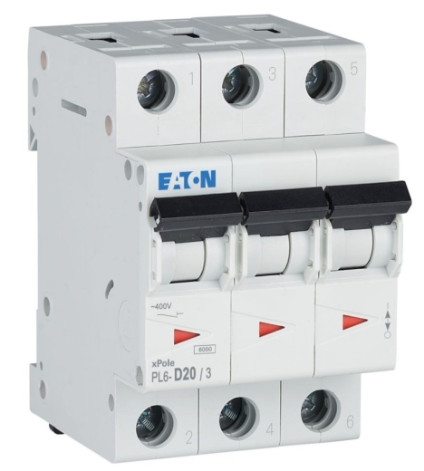 Автоматичний вимикач Eaton Moeller PL6-D20/3 - 1