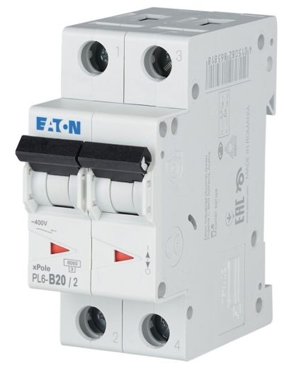 Автомат електроживлення Eaton PL6-B20/2 - 1