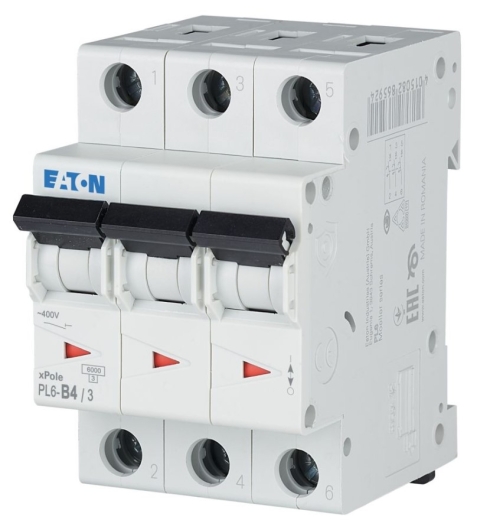 Автоматичний вимикач Eaton Moeller PL6-B4/3 - 1