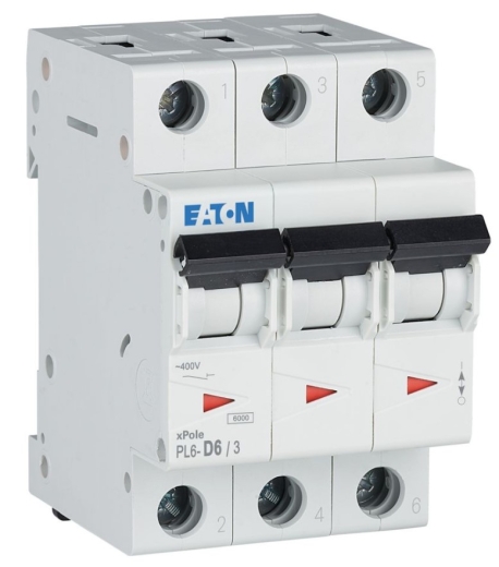 Автоматичний вимикач Eaton Moeller PL6-D6/3 - 1