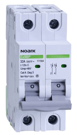 Автоматический выключатель NOARK Ex9BP 6кА для PV C 20A 500В DC 2P (111562) - 1