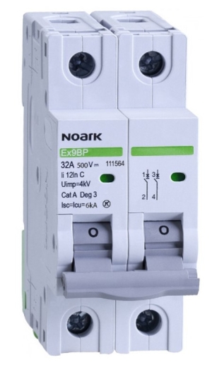 Автоматичний вимикач NOARK Ex9BP 6кА для PV C 16A 500В DC 2P (111561) - 1