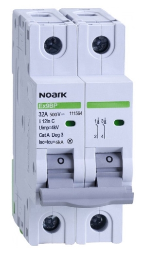 Автоматический выключатель NOARK Ex9BP 6кА для PV C 50A 500В DC 2P (111566) - 1