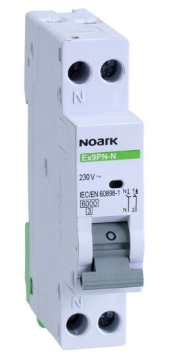 Автоматичний вимикач NOARK Ex9PN-N 6kA C 2A 1+N (101612) - 1
