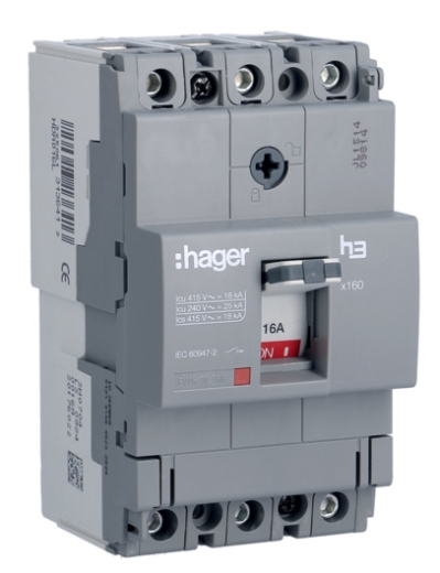Електричний автомат Hager x160, In=16А, 3п, 18kA - 1