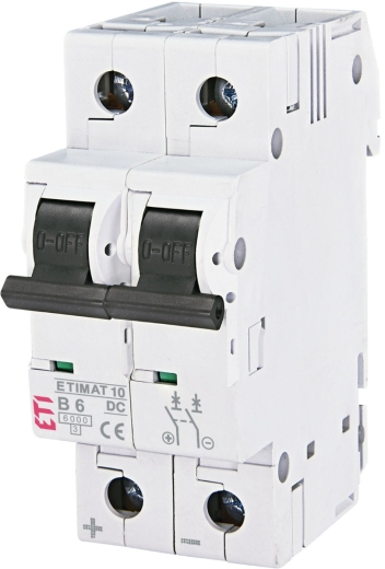 Автоматический выключатель ETI 002128712 ETIMAT 10 DC 2p В 6A (6kA) - 1