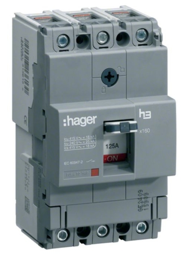 Автомат електричний Hager x160, In=80А, 3п, 40kA - 1