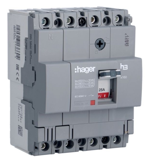 Автомат выключатель Hager x160, In=80А, 4п, 18kA - 1